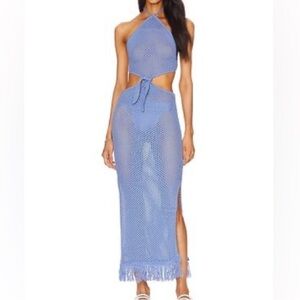 Blue crochet cover up